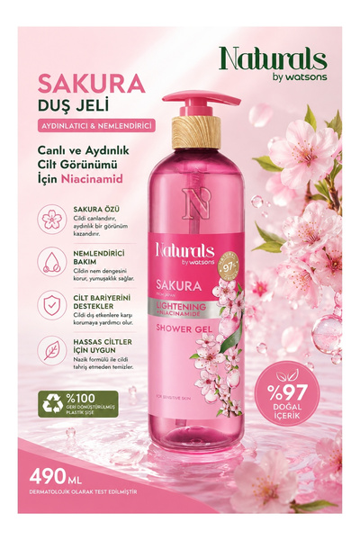 Naturals By Watsons Aydınlatıcı & Yoğun Nem: Sakura Duş Jeli 490 ml - Canland...