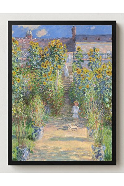 CraftedByPi Monet Sanatçının Vétheuil'deki Bahçesi Çerçevesiz Poster 30x42 cm...