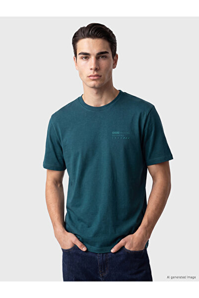 LC Waikiki Lcwaikiki Classic Petrol Crew Neck Men's Printed T-Shirt