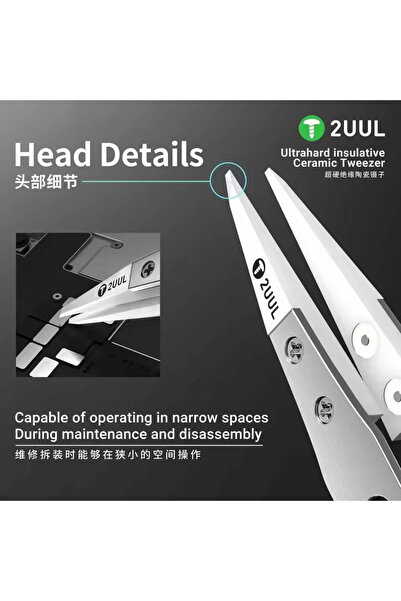 Choice 2UUL TW31 Ultrahard insulative Ceramic Tweezer Anti-Static For Mobile ...
