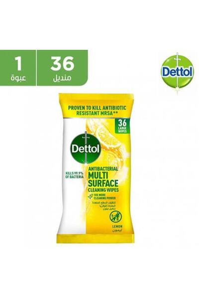 Dettol مناديل مطهرة ومنعشة مضادة للبكتيريا بالليمون - 36 منديل