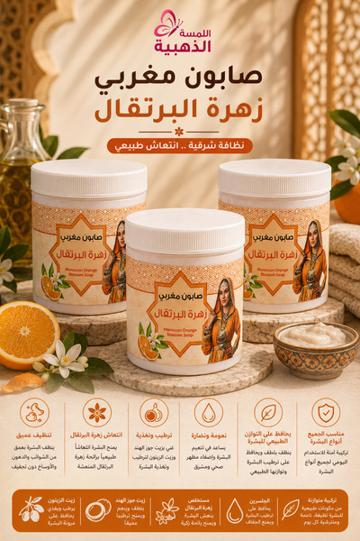 GoldenTouch Moroccan Orange Blossom Soap 500 gm - 3 packs (1.5 kg)