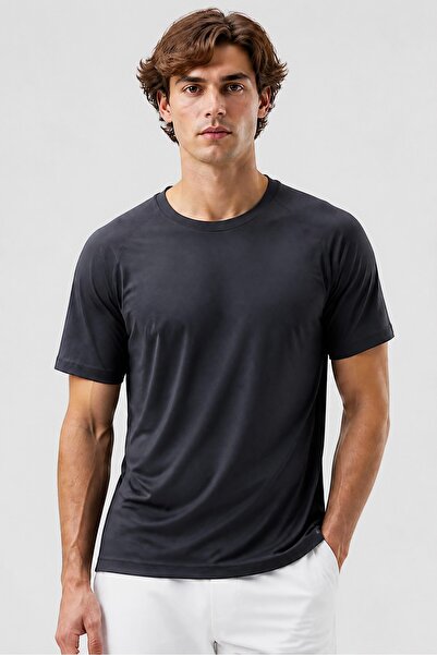gaiam Men Slim Fit Short Sleeve Training T-Shirt, Grey