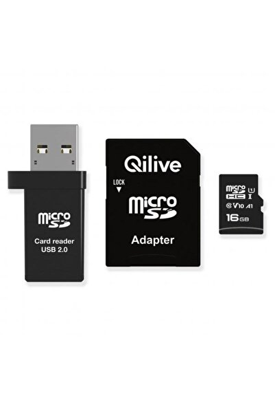 Qilive Card de memorie microSDHC 16GB Clasa 10 cu cititor și adaptor