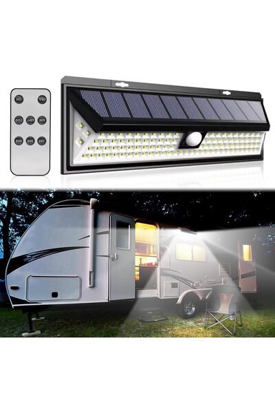 Morvena Picks Lumini solare pentru rulote - Senzor de mișcare - 118 LED-uri -...