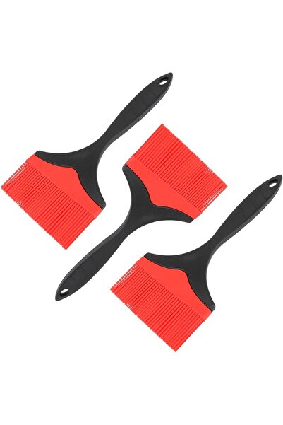 STARSTAR 3-Piece Silicone BBQ Basting & Pastry Brush Set (black & red, 25x10c...