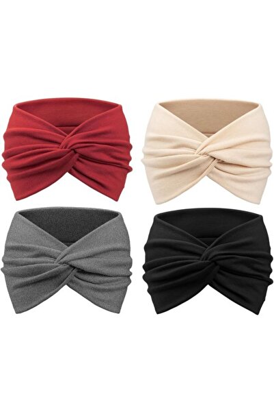 STARSTAR 4 Pack Turban Headbands for Women Wide Vintage Head Wraps Knotted Cu...