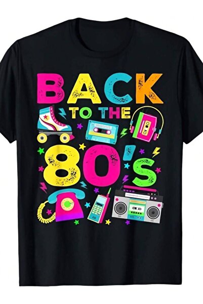 LİNA06 1pc Women'S 80s Retro Graphic T-Shirt| BACK To THE 80'S Tee With Casse...