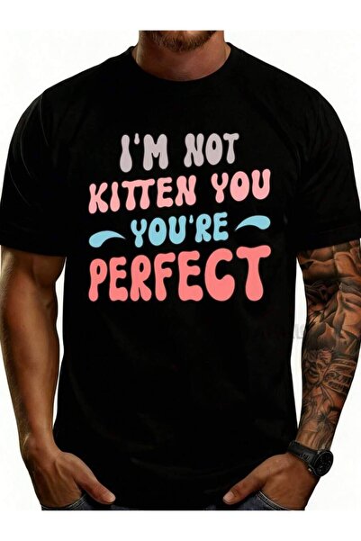 LİNA06 Men's% Cotton Retro Funny-Shirt - I'Not Kitten You're Graphic Print, S...