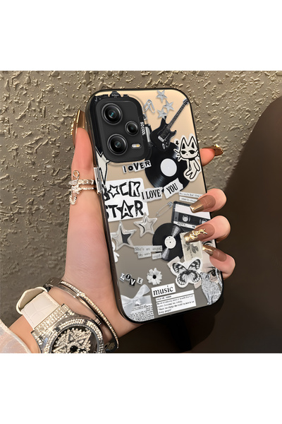 ARTISHELL Redmi Note 12 Pro 5G Uyumlu Rock Müzik Temalı Lens Koruma Telefon K...