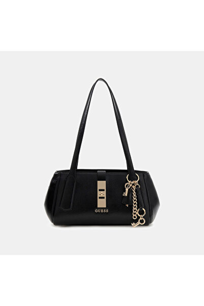 Guess Brooke Textured Double Handle Shoulder Bag with Twist Lock Closure