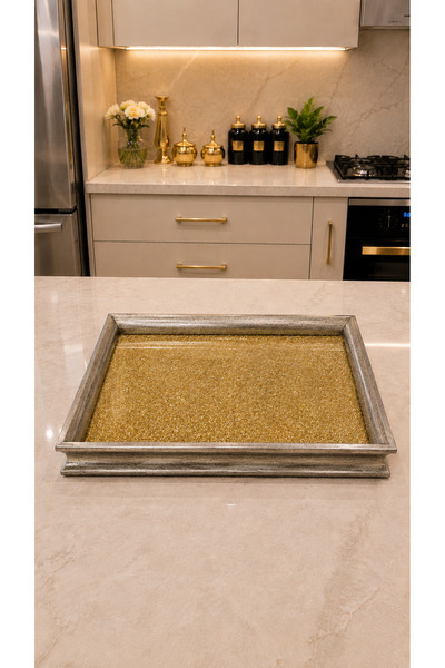 Leila Moon Beige Cream Detailed Decorative Gold Glitter Luxury Presentation a...