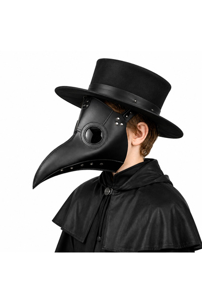 HI-FINE Plague Doctor Bird Beak Mask, PU Leather Medieval Retro Mask, Hallowe...