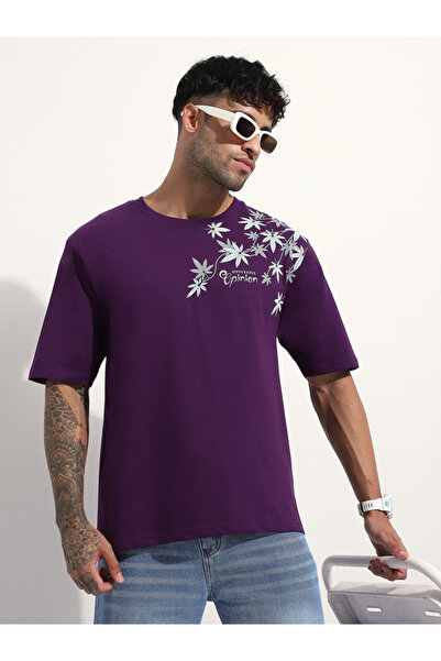 Difference of Opinion By Styli Men Cotton Oversized Embroidery T-Shirt