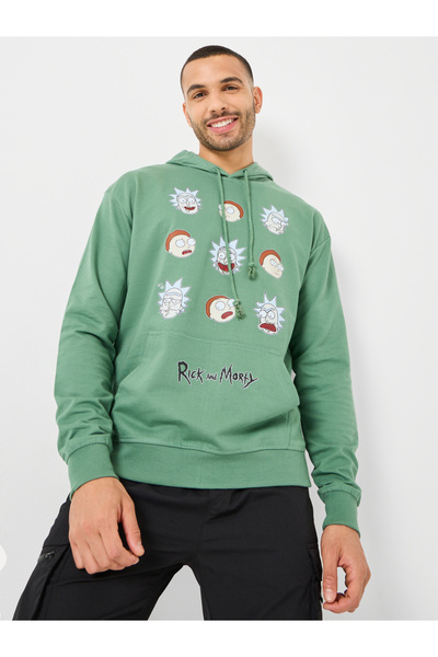 Styli Rick and Morty Graphic Print Regular Fit Hoodie