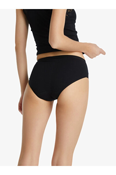 SOFT AURA Blackspade Kadın Slip ara bel Külot Dantelli Private 1311 - siyah