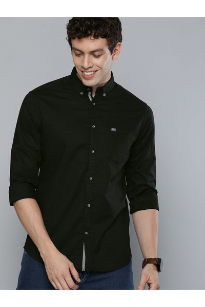 The Indian Garage Co By Styli Men Slim Fit Solid Cutaway Collar Casual Shirt