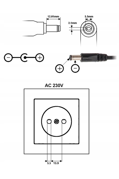 NO BRAND 9V 2A 18W ZSI-9V2A-023 ADAPTOR DE ALIMENTARE COMUTATĂ CU CONECTARE L...