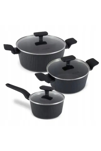 NO BRAND STUTSA VARMA Set de 6 oale + 3 tigăi HeatRing + capace 3-în-1