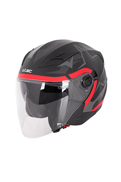 NO BRAND Cască deschisă cu vizor W-TEC BARCELA VERMELLA SCOOTER CHOPPER mărim...