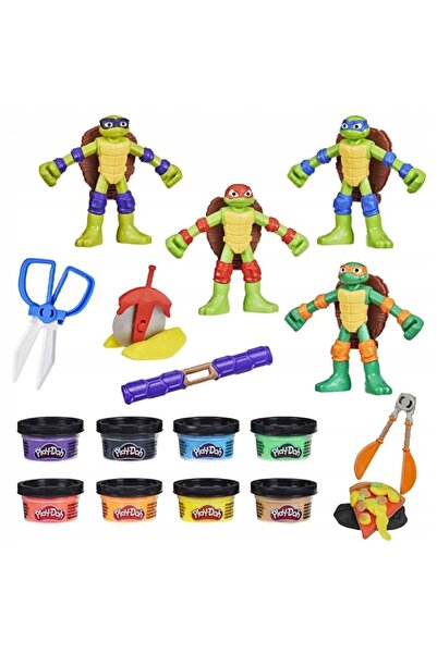 Hasbro PLAY-DOH CLAY SET MARE ȚINĂTORII NINJA 8 BOTE + 4 FIGURINE