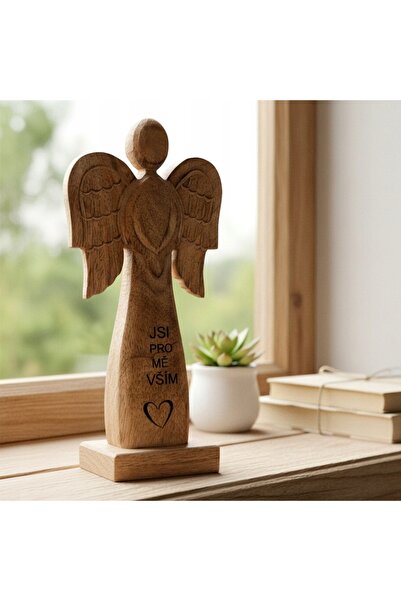 Orion Figurină decorativă înger din lemn, în picioare, 30 cm