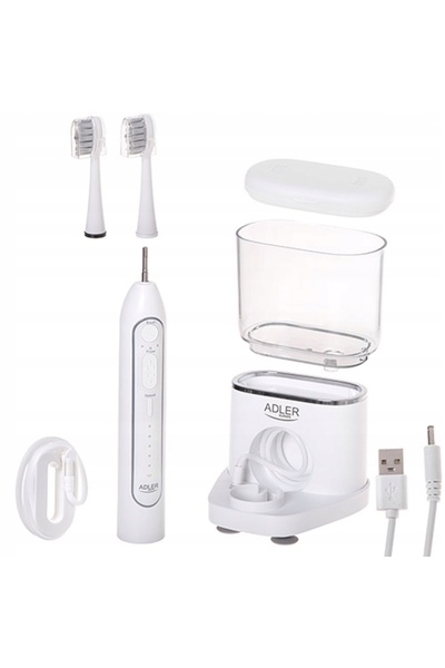 adler PERIUȚĂ DE DINȚI ELECTRICĂ SONICĂ CU IRRIGATOR, 2 CAPETE, CUTIE