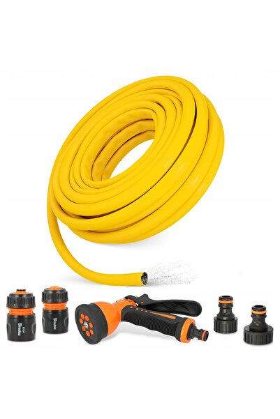 Bradas Furtun de grădină 1/2 retractabil flexibil 30 m SZLAUF 3-PLY pentru ud...