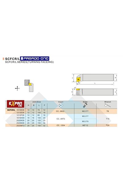 NO BRAND Cuțit de strung SCFCL 1212 stânga pentru plăcuțe CCMT09