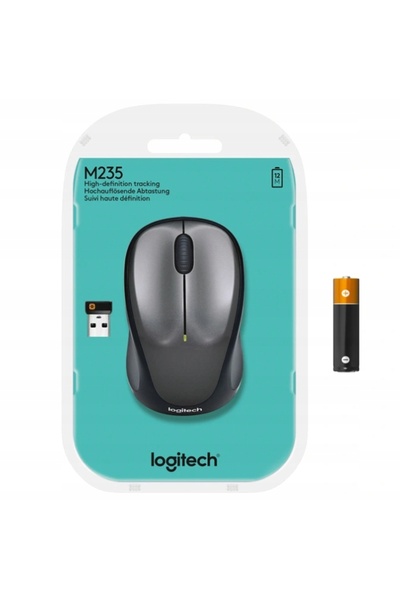 logitech M235 gri - mouse wireless, senzor optic, 1000DPI, 2.4G