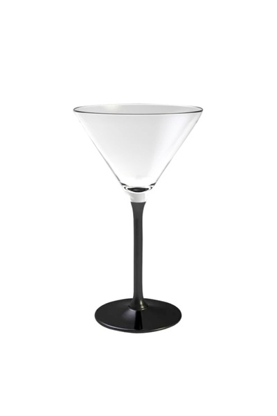 NO BRAND Pahare de martini, prosecco, șampanie cu picior negru onix, 260ml, 6...