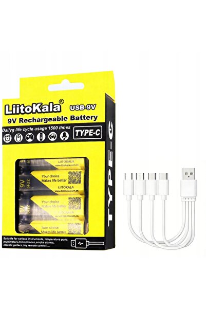 liitokala Baterii 9V/6F22 1100 mAh LII-USB-9V (4 buc.)