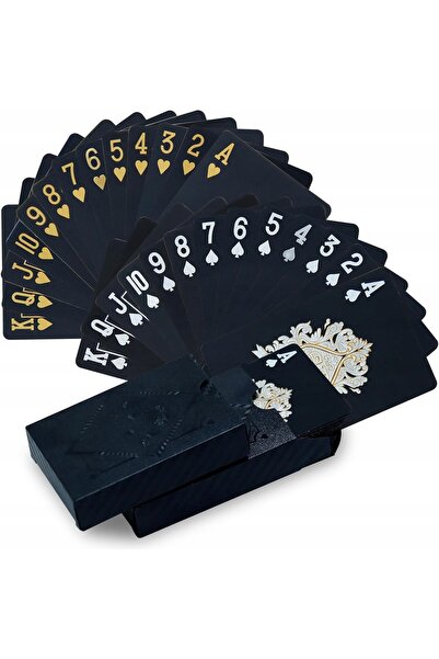 NO BRAND CĂRȚI DE POKER 108 SET DE CĂRȚI DE POKER CĂRȚI NEGRE, REZISTENTE LA ...