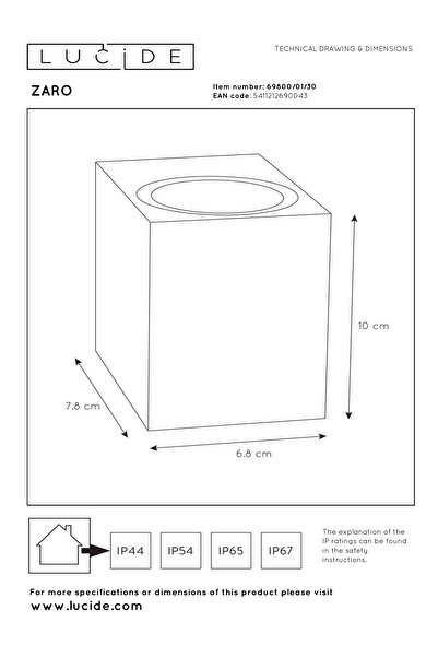 NO BRAND LUCIDE ZARO 69800/01/30 lampă de exterior Kink Negru