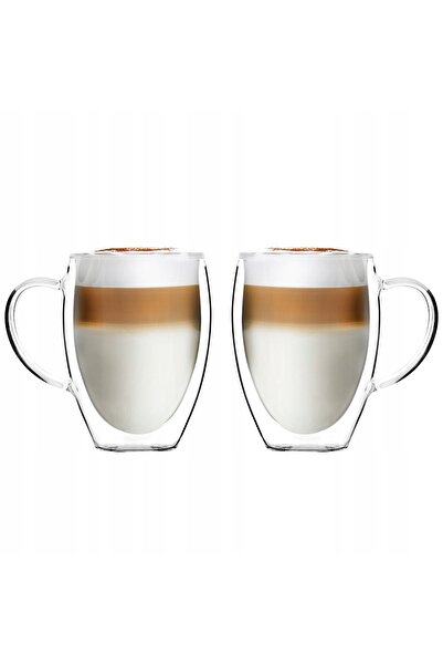 NO BRAND Set de pahare VIALLI cu pahar înalt și mâner, termice, pentru cafea,...
