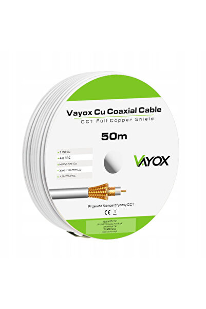 Vayox Cablu coaxial cc1 25m 1.02 Cu + 32x0.12mm 75 Ohm Clasa A
