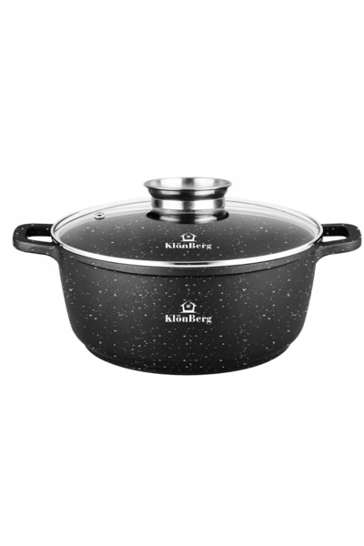 NO BRAND SET VASE DE GĂTIT DIN GRESIE BRYTFANNA MARMURĂ 14L INDUCȚIE NEGRU