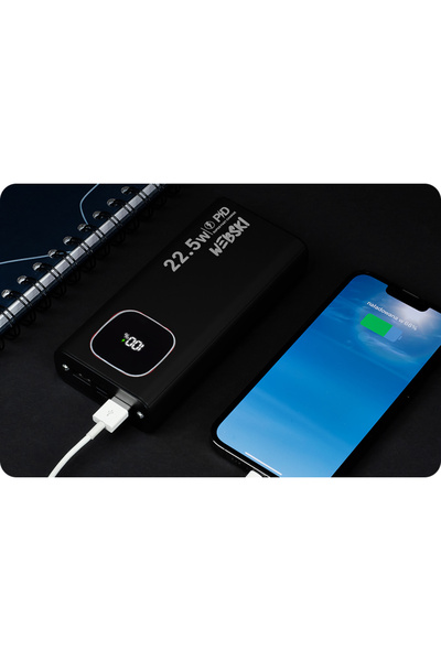 NO BRAND POWER BANK PUTERNIC DE 20000mAh CU CARCASĂ METALICĂ NEAGRĂ, IDEAL CA...