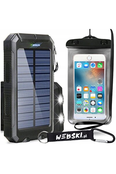 NO BRAND Power Bank cu încărcător și panou solar de 16000mAh