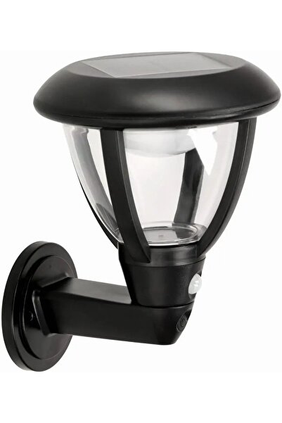 ecolight Aplică solară LED de perete pentru fațadă, neagră, cu senzor