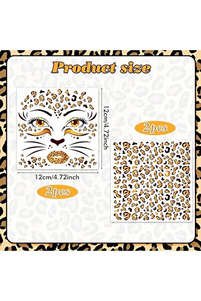 NO BRAND 4 FOLII TATUAJ FACIAL CU PANTHIERE, MACHIAJ FACIAL, COSTUM DE HALLOW...