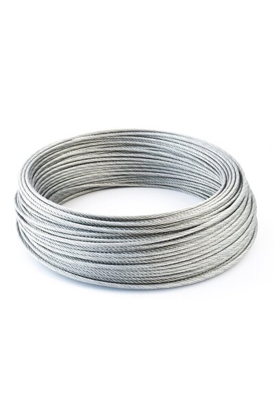 NO BRAND Cablu de oțel 6mm, 6x19 fire, galvanizat, 100m, cablu de tractare me...