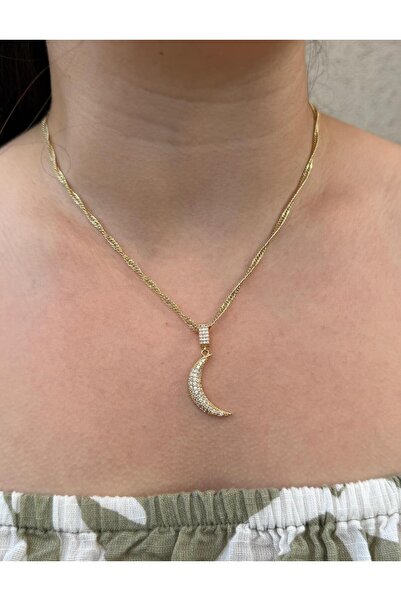 Generic Brand Xuping Zircon Stone Moon Necklace