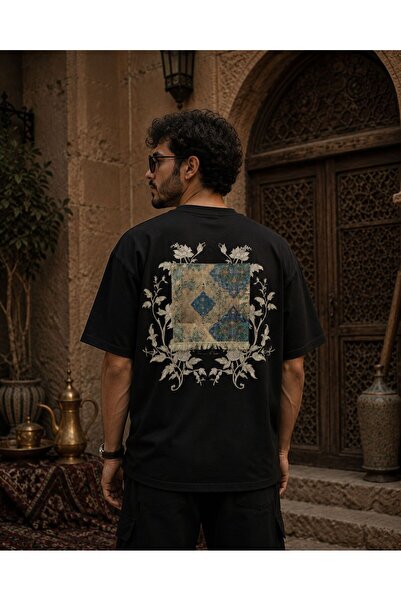 ZAVIXO Unisex Oversize Ethnic Pattern Printed Premium Cotton T-Shirt – Vintag...