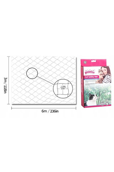 NO BRAND PAWISE Plasă de protecție pentru pisici pe balcon (600 x 300 cm) L