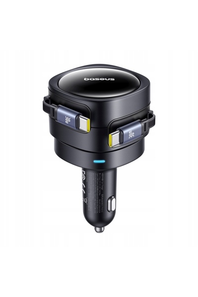 Baseus Încărcător auto cu cabluri integrate USB-C 60W QC PD 12-24 V