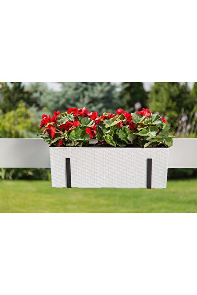 NO BRAND 2x JARDINIERĂ DE BALCON, GHIVECI, JARDINIERĂ + INSERȚIE 19x19,5x56 cm