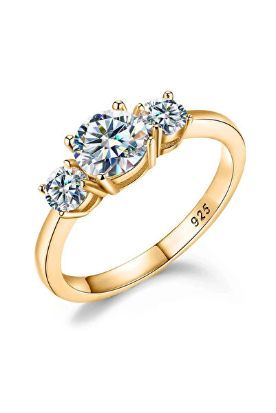 Choice1 6 Golden 1.6 carat (total) GRA 1.6ct Real Moissanite Diamond Round Ri...
