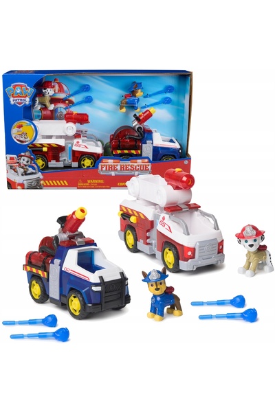 Spin Master Toys Far East SET PATRULĂ PSI 2 VEHICULE POMPERSĂRI ȘI FIGURINE C...