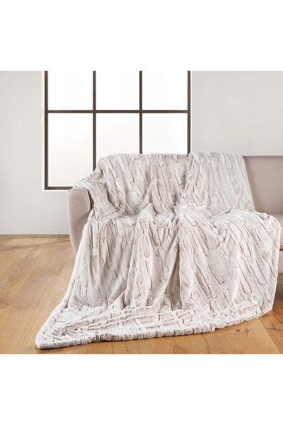 Douceur D'INTERIEUR KOC Pătură moale din pluș gri, imitație de blană, 125x150...